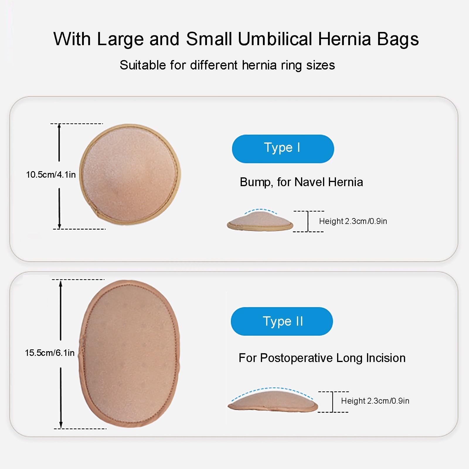 Cintura per Ernia per Uomini e Donne, Regolabile Fascia Ernia Ombelicale con 2 Cuscinetti di Compressione, Fascia Addominale per Ventrali e Pre-Post Operatori(Black,Large)