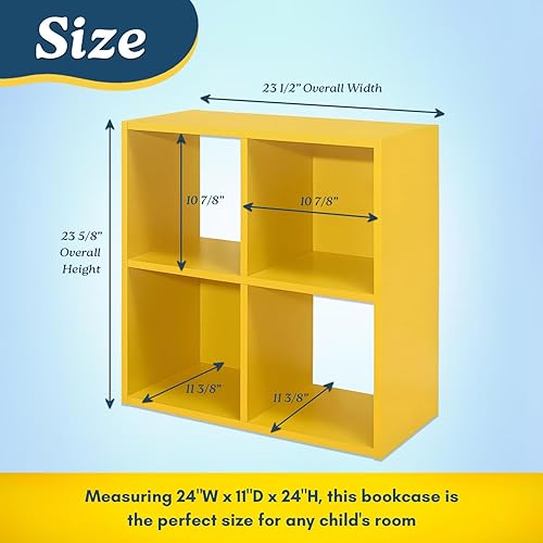 Miniatura 96 de Kings Brand Furniture - Katelyn - Estantería abierta de 4 cubos, organizador de almacenamiento de juguetes para niños (verde)