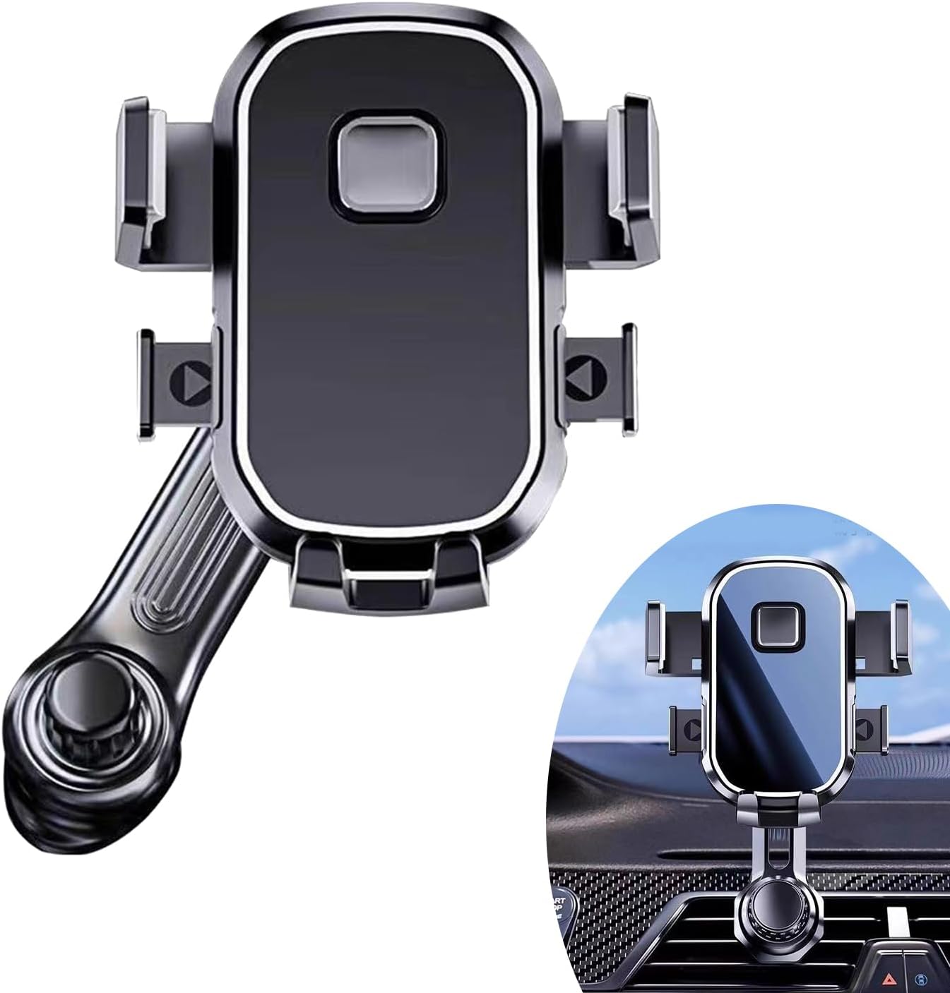 Soporte para teléfono de coche, soporte para teléfono de ventilación, ajustable 360, adecuado para teléfonos móviles de 4.7-6.8 pulgadas