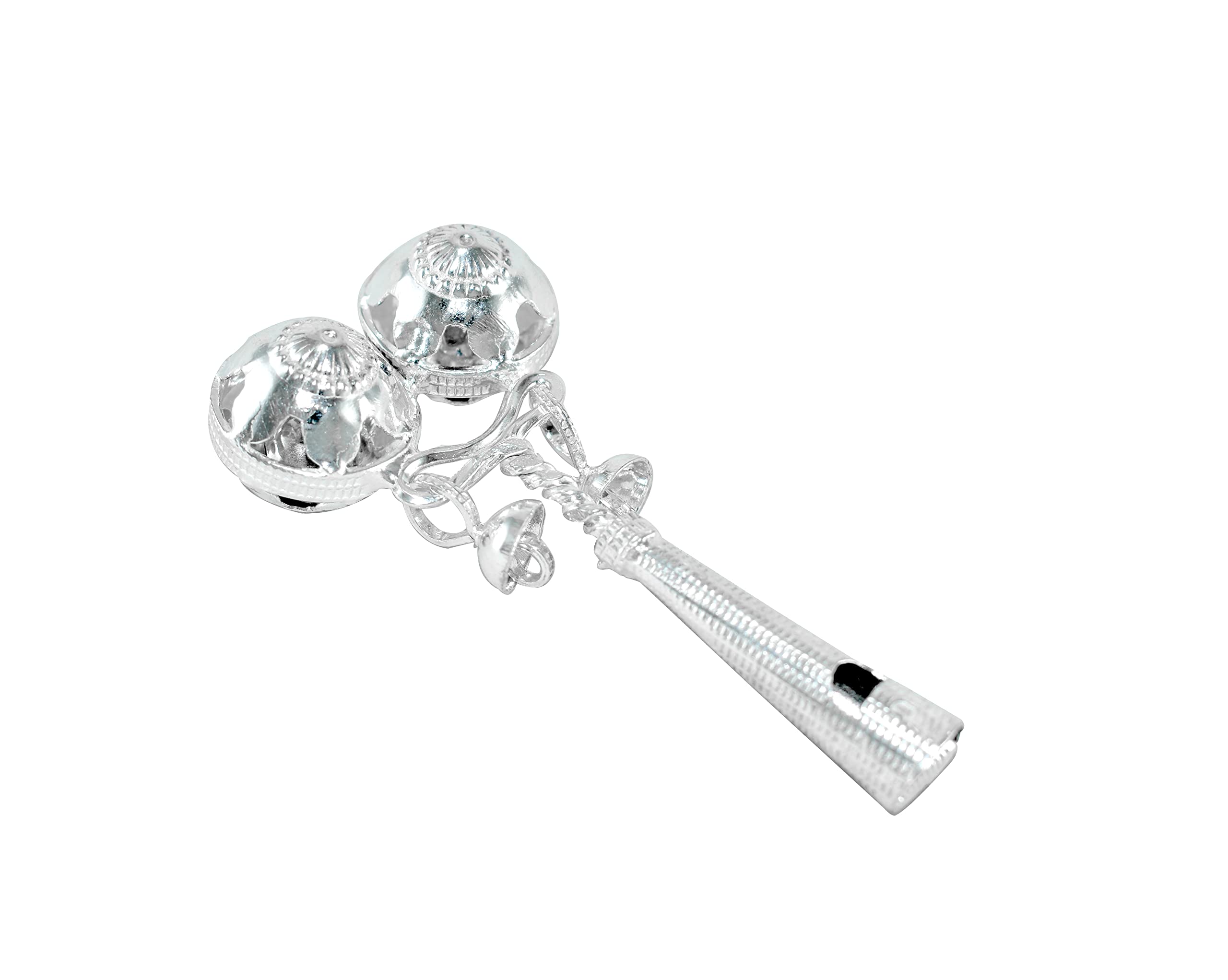 KMJ Pure Silver jhunjhuna Rattle with Whistle for Baby (wt.17-18 Grams) (B09Z836FTH) Amazon Price History, Amazon Price Tracker