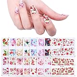 BORN PRETTY Nail Art Water Decal Flower manicuring Tatoo Transfer Stickers Rose Sakura Butterfly 48 Patterns Set