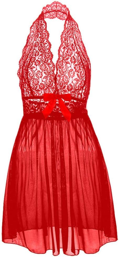 Women Lace Lingerie Deep V Lace Women Sexy Lingerie Bow Dress Nightwear