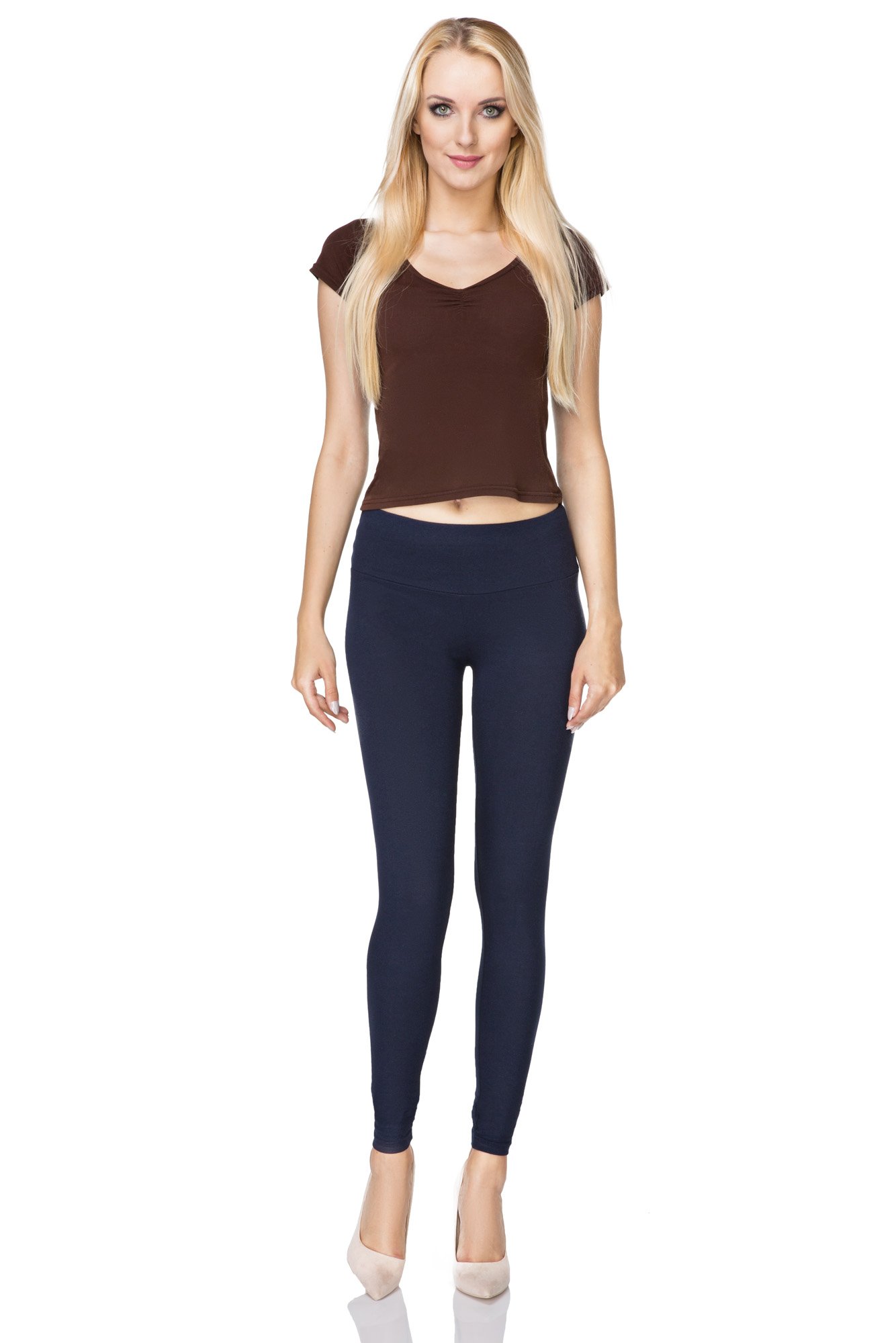 MakadamiaFull Length High Waist Cotton Casual Leggings Exra Comfort Activewear Yoga Gym Pants Sport Trousers LWP