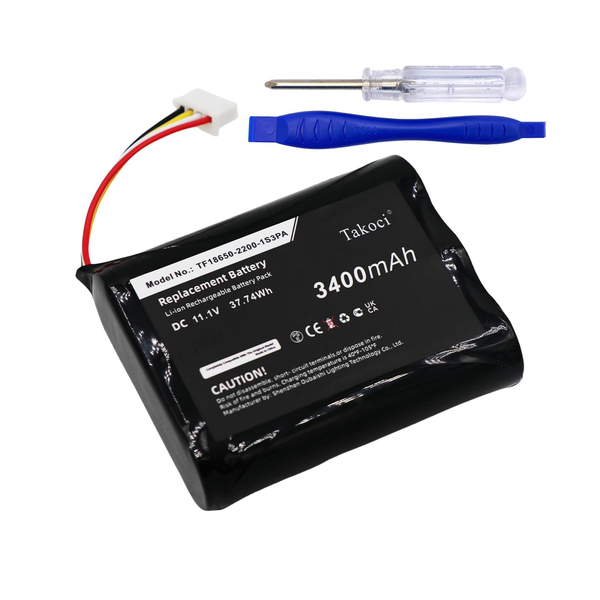 3400mAh Replacement Battery for Marshall Stockwell Part Number TF18650-2200-1S3PA