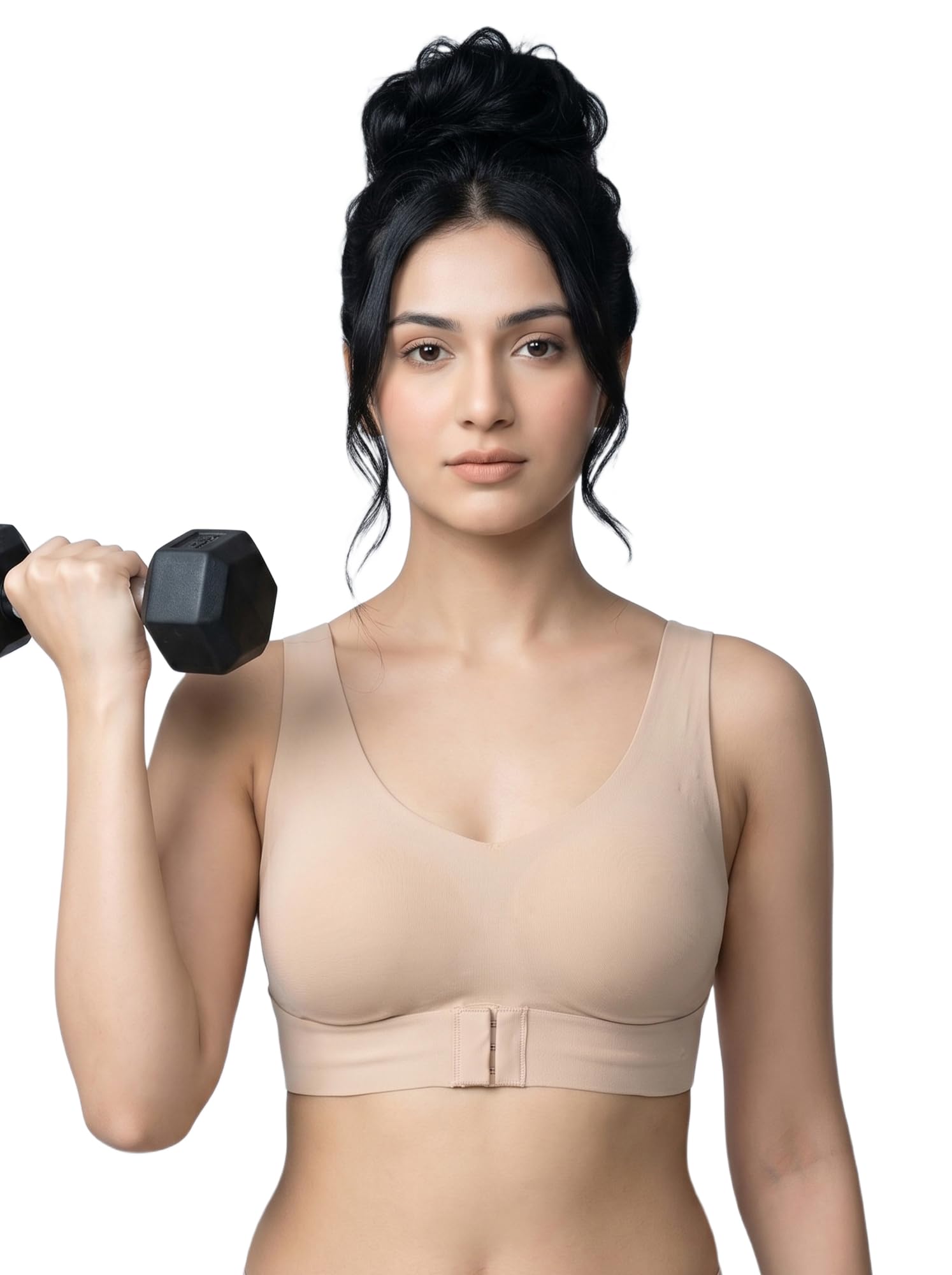 intimist Cotton Non-Padded Bonded Gym Bra for Women | Crisscross Back Support | Dual Closure | Full Coverage | Hidden Concealer | Breathable 100% Cotton | Wire-Free | No Elastic | Pack of 1-picture-15