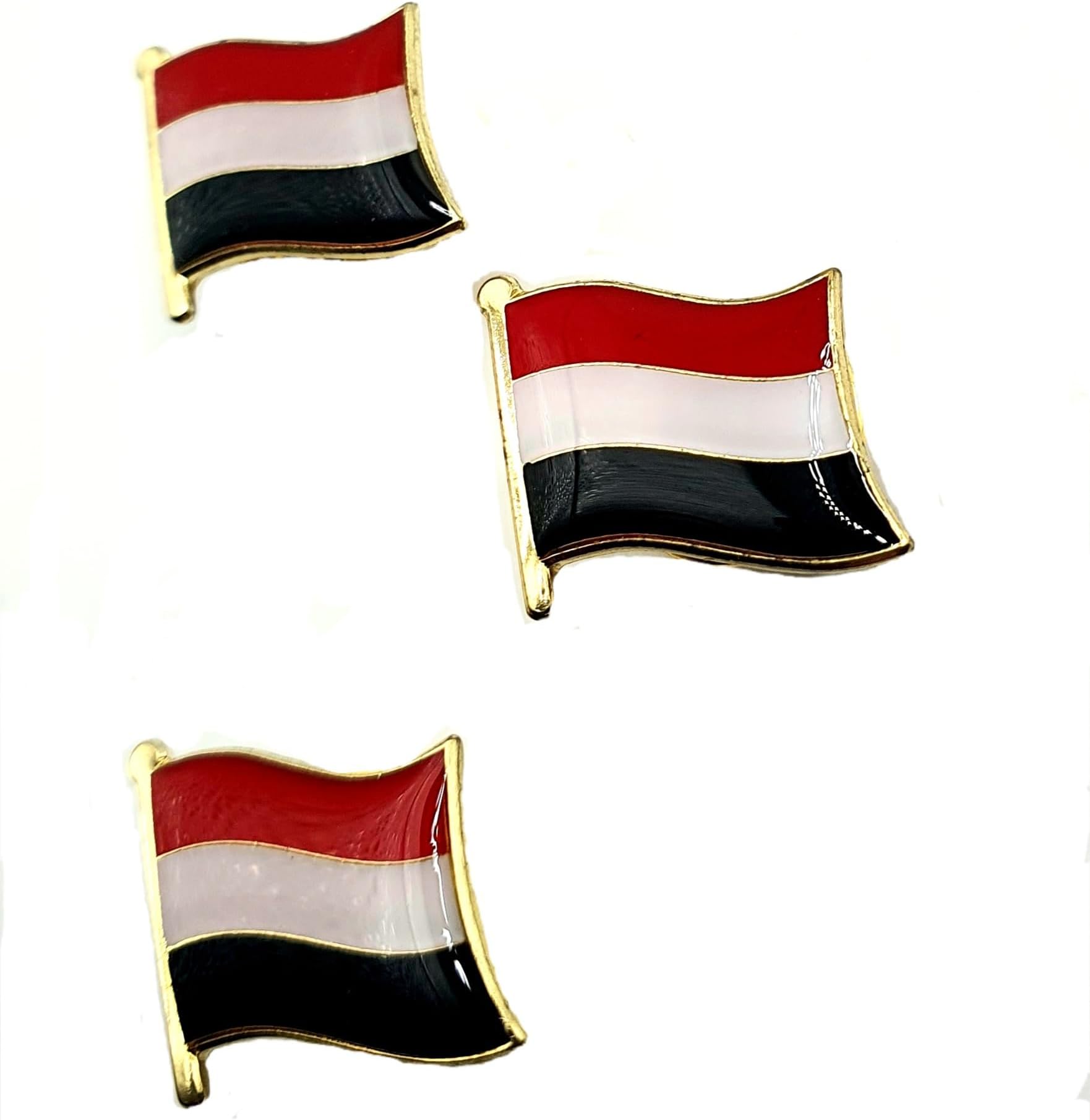 SNS ComponentsYemen Yemeni Middle East Metal Enamel Country Flag Pin Badge Pack of 3