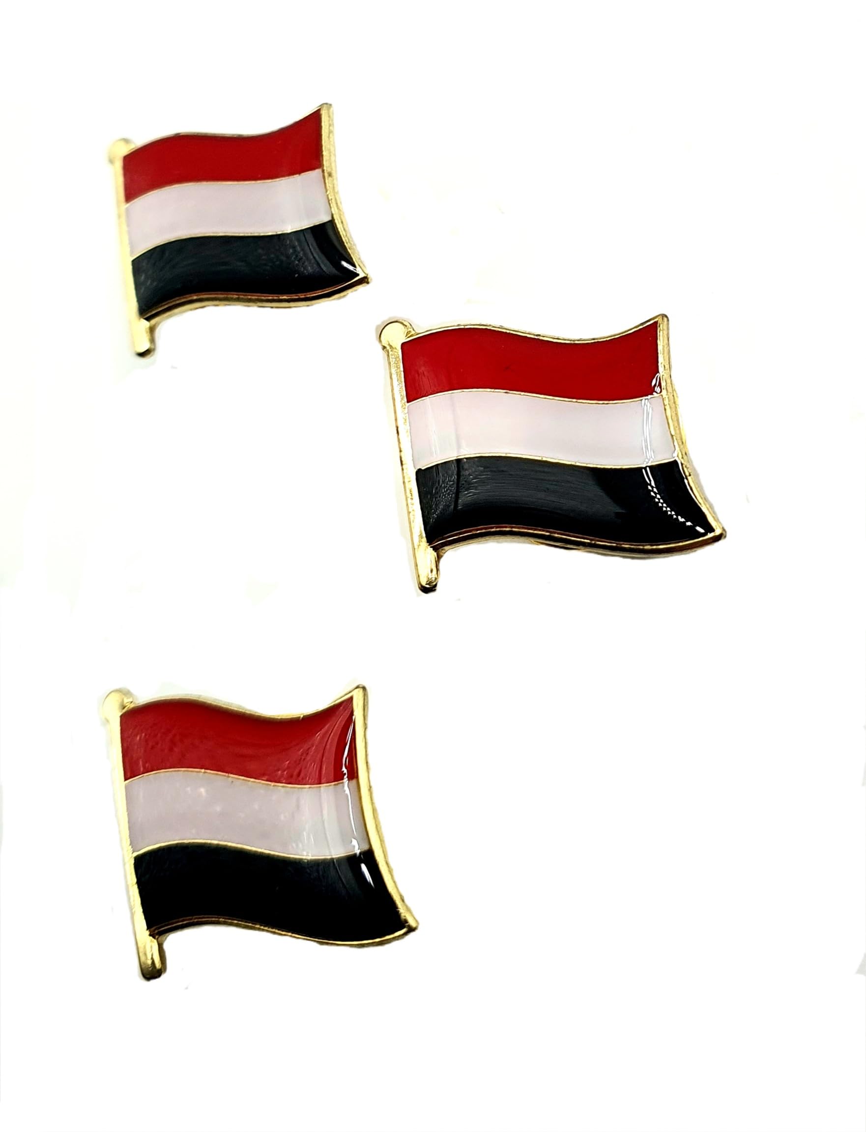 SNS ComponentsYemen Yemeni Middle East Metal Enamel Country Flag Pin Badge Pack of 3