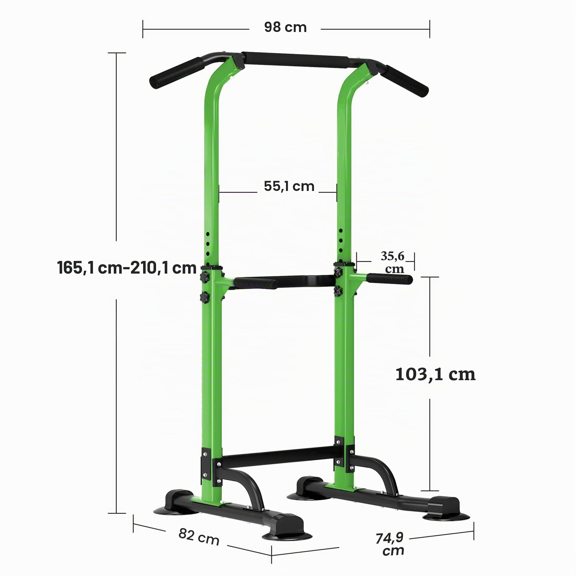 SogesHome Power Tower Estación de Dominadas Barra de dominadas para Gimnasio en casa, Gimnasio, estación de inmersión, Altura Ajustable, Entrenamiento Corporal