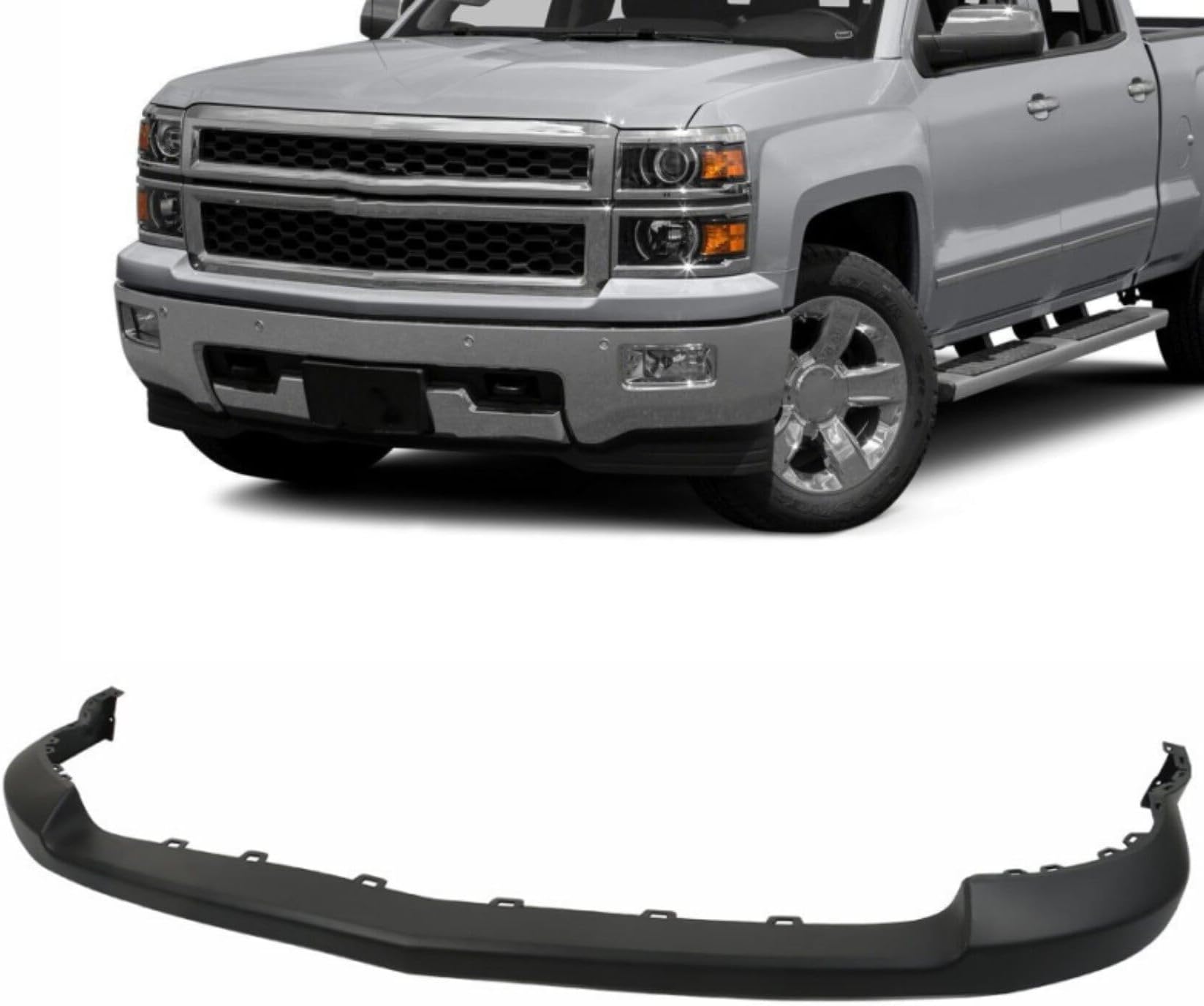 labwork Primed Plastic Front Upper Bumper Cover Replacement for Silverado 1500 2014-2015 23432482 GM1014112C