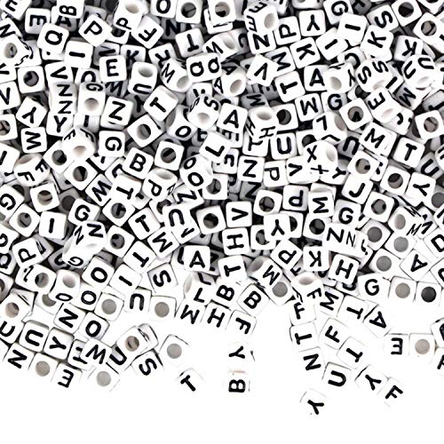 Beetest 800 UNIDS 6mm Cubo de Acrílico Letra del Alfabeto Perlas Sueltas para Niños Niñas Pulseras Collares Anillos Headwear Jewelry Making