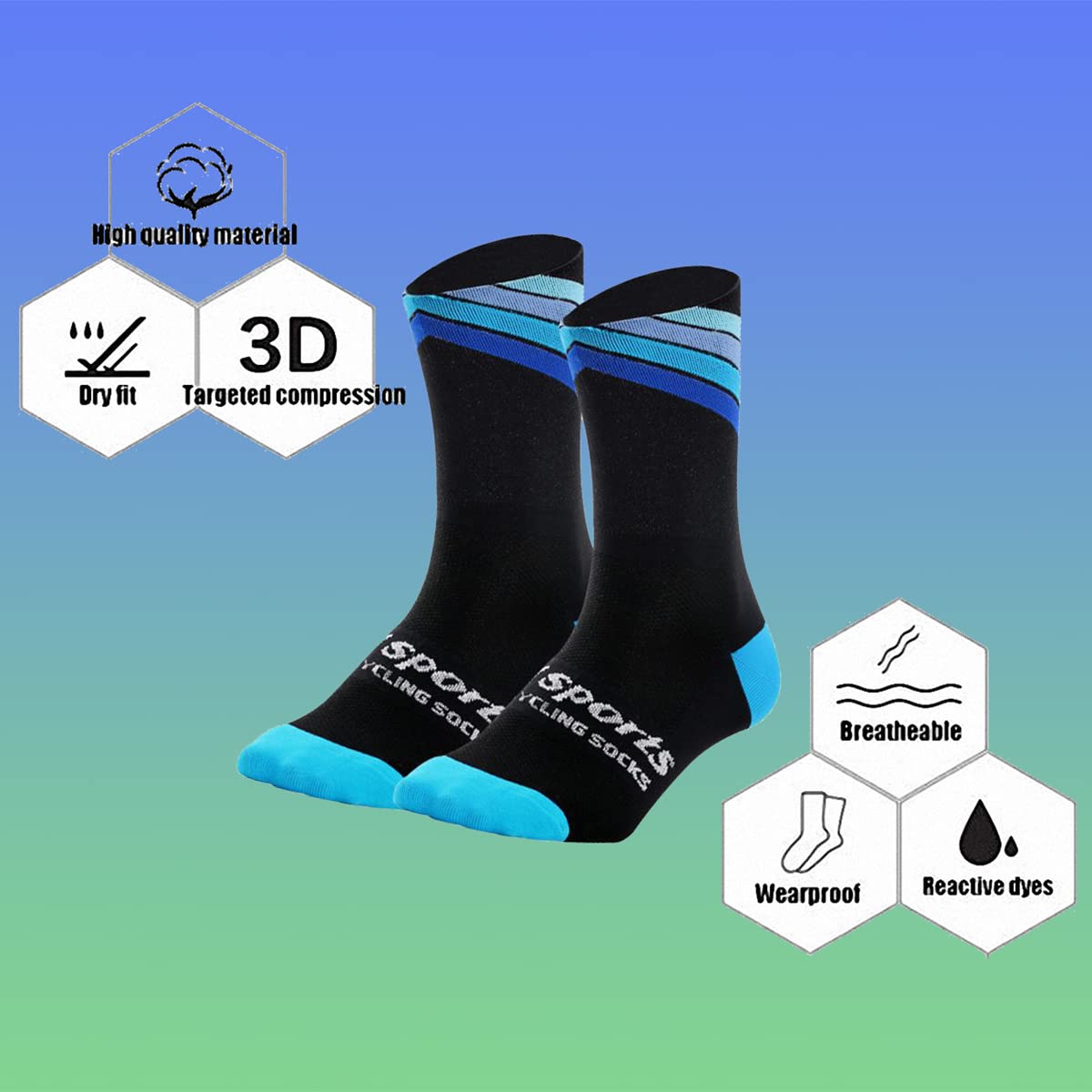 GuaziV Herren Damen Radsocken Laufsocken Sportsocken