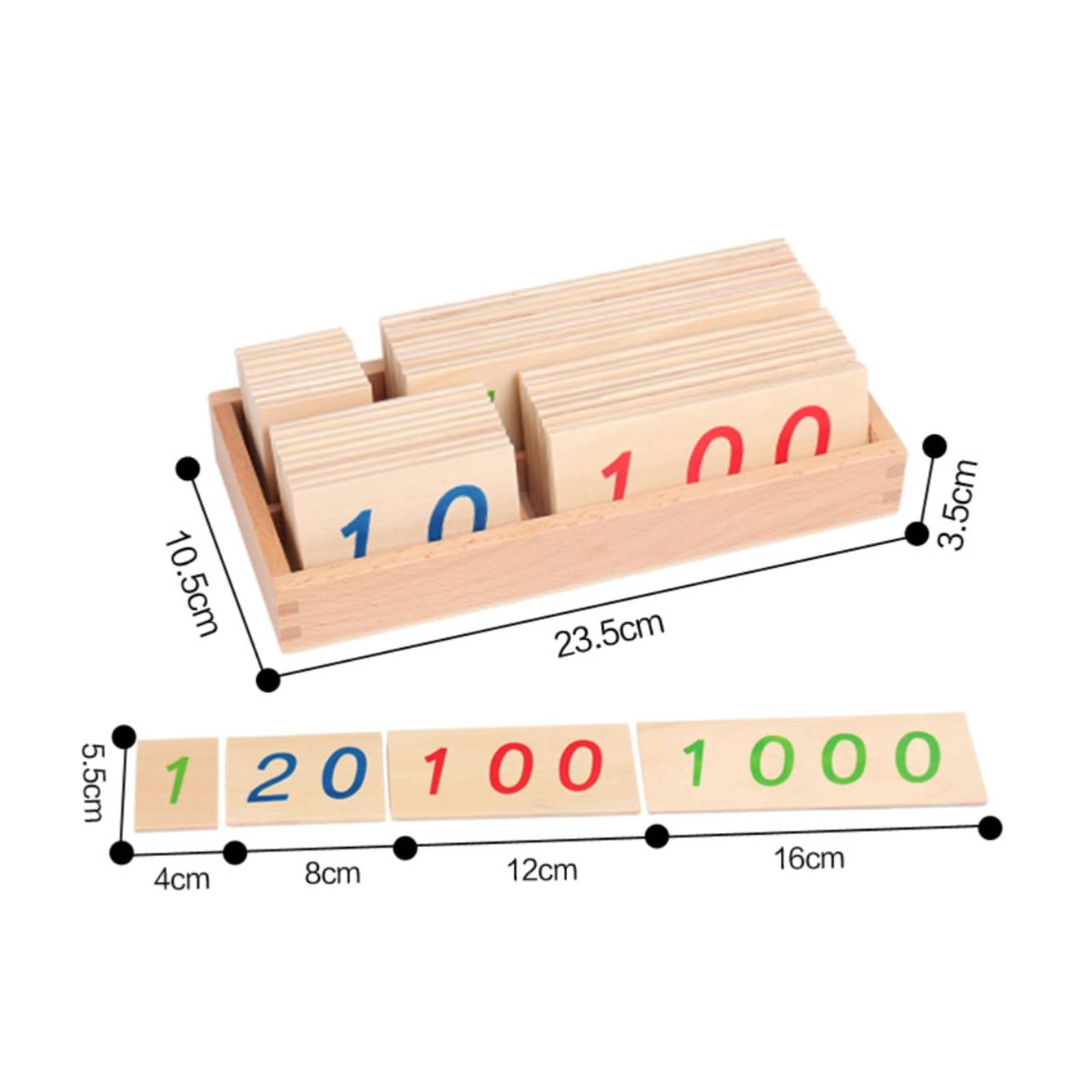 Child-Centered-zahlenkarten-Set aus aus Natur zahlenlernset freundlich pädagogisches Spielzeug für frühförderung, Kleine Karte