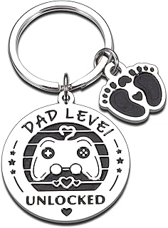 New Dad To Be Gift Keychain Baby Birth Pregnancy Announcement Keyring for Husband First Time Dad Becoming a Daddy On Birthday Christmas Baby Reveal Gift Father’S Day for New Father Future Daddy Men, Silver