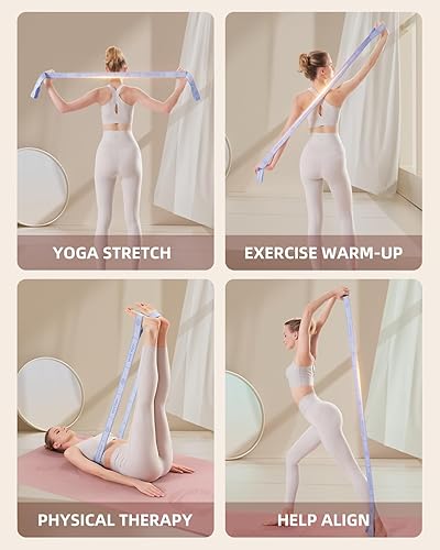 Miniatura 8 de YOTTOY Correa de Yoga y Bandas de Resistencia - Bandas Elásticas de Ejercicio para Mujeres con 10 Bucles - Perfectas para Estiramientos y Terapia