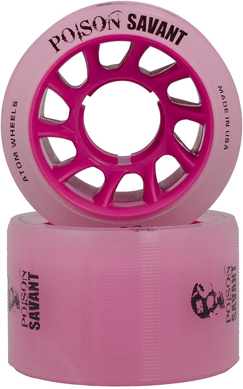 Atom Skates Poison Savant Skate Wheels Pink Set of 4