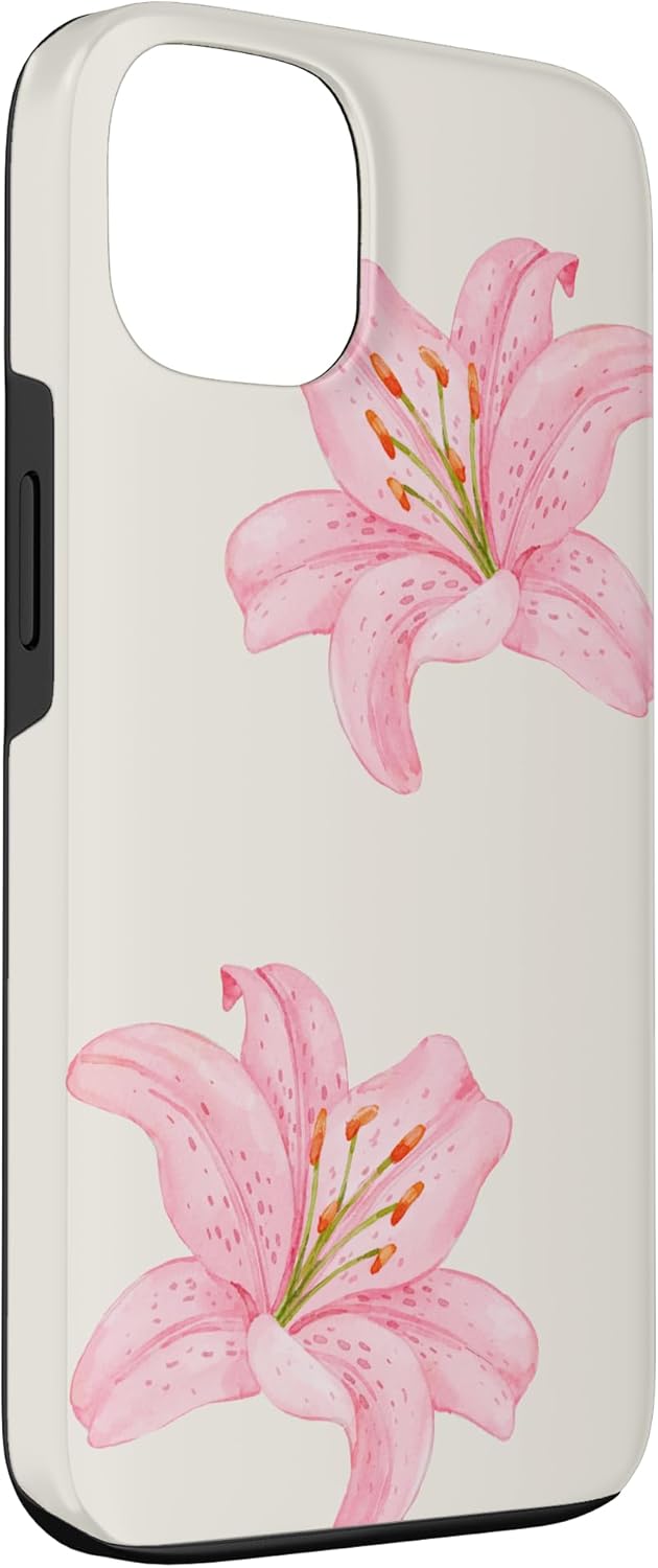 Preppy Cute Hibiscus Flower Pink Beige Floral Case for iPhone 13 - Image 3