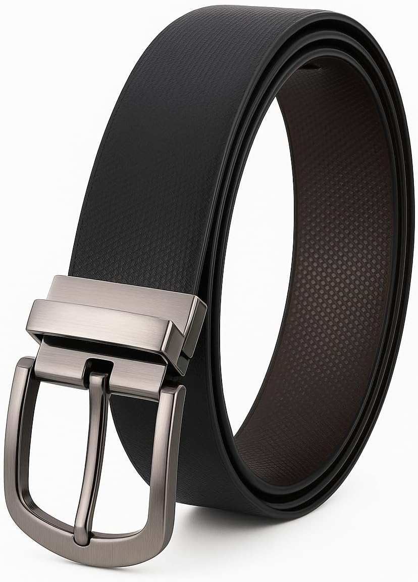 Reversible PU-Leather Formal Black/Brown Belt For Men (Color-Black/Brown) belt for men, formal belt, gift for gents, Gents belt, mens belt.