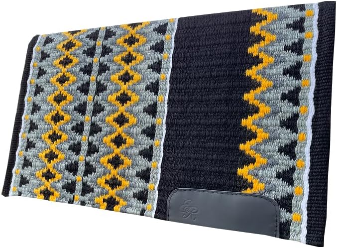 HUMAYL Saddlery Saddle Pad/Blanket for Horses Western Show Horse Saddle Blanket New Zealand Design Handmade Wool Saddle Blanket Top Wool Saddle Pad Regular Size : 34" L x 36" W x 1" inches PAD0437
