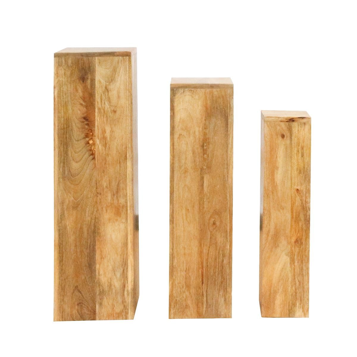 Säule Holzsäule Dekosäule Podest Ständer Sockel Blumenständer Holz Natur klein 65 cm