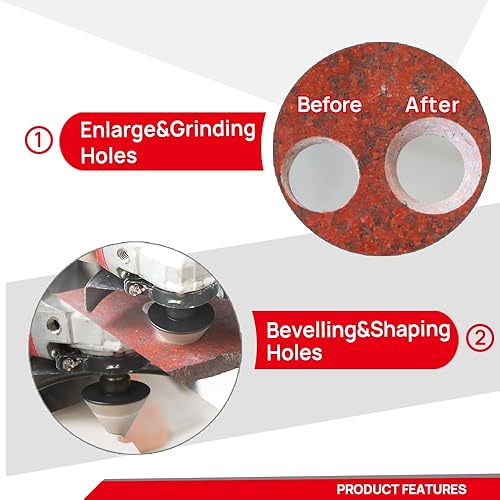 Miniatura 5 de DT-DIATOOL - Juego de 10 brocas de diamante para azulejos, juego de brocas de núcleo de diamante de 6681935512.559 in+broca de dedo de 0.787 in +