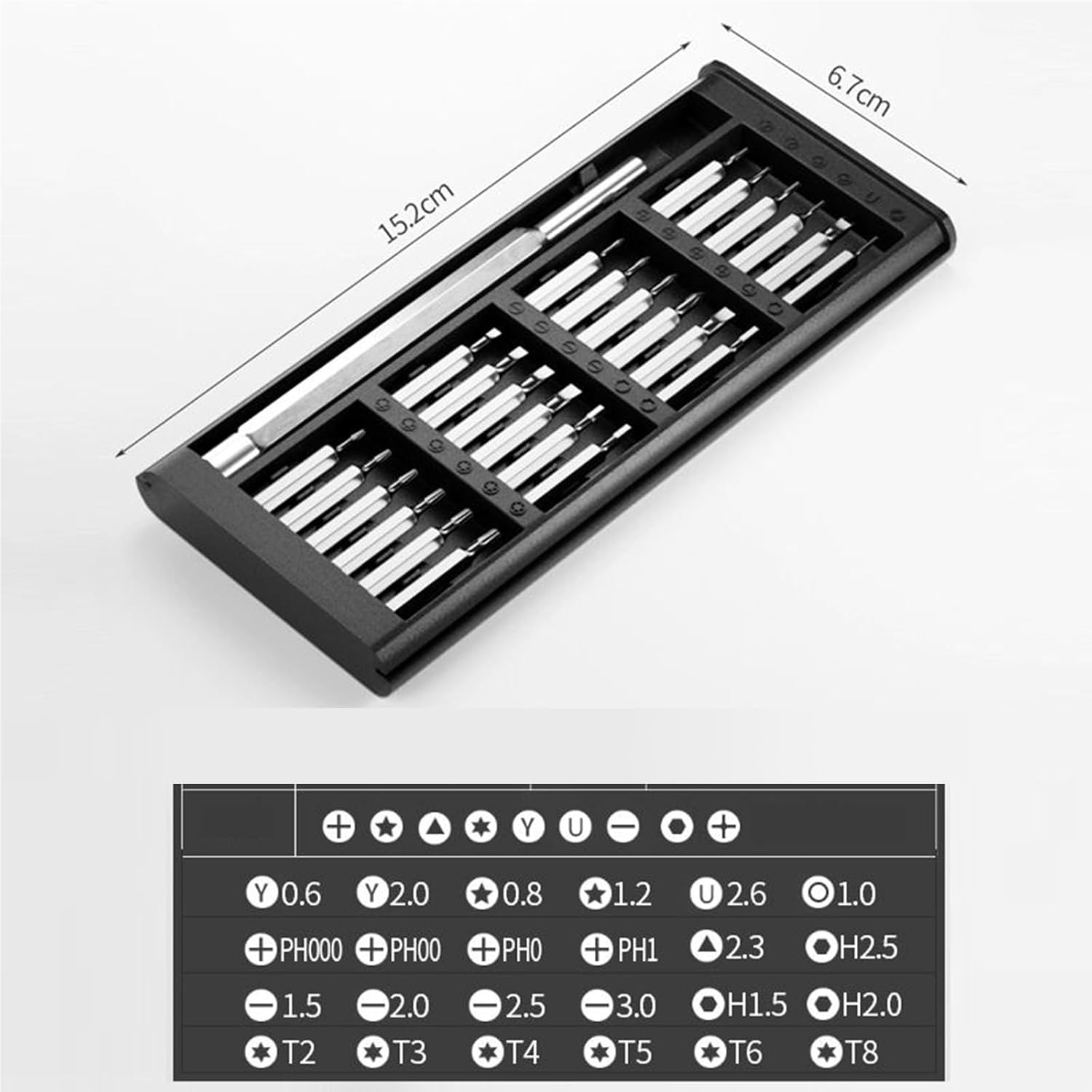 Generic 24-in-1 Mini Precision Screwdriver Set, Portable Repair Tool Kit for Phone, Computer, Electronics, Furniture