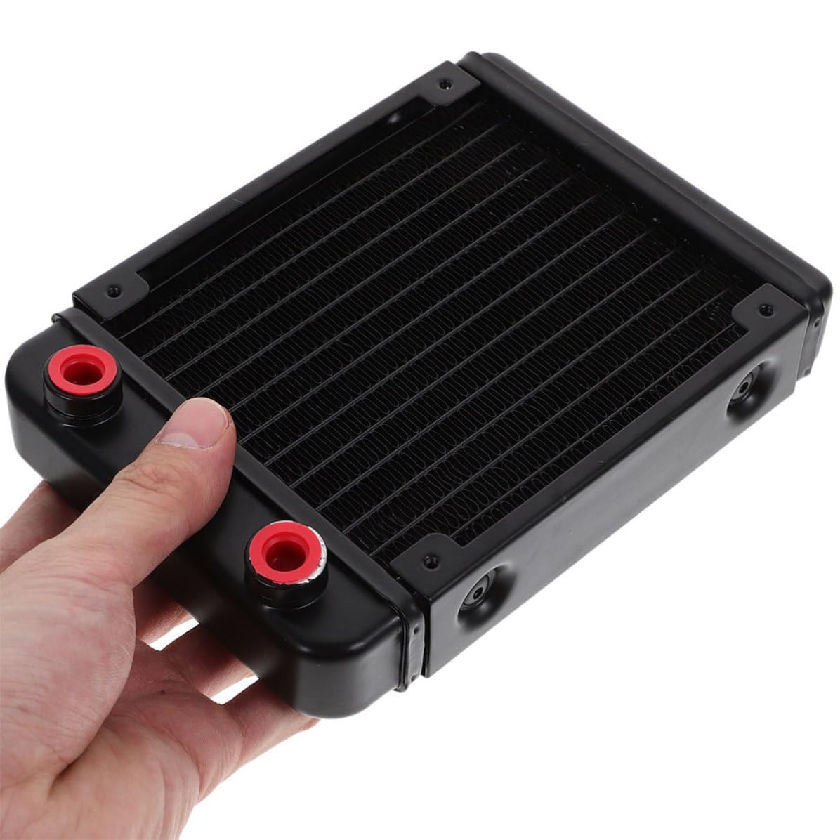 SHINEOFI 2 Pièces Radiateur de Processeur en Aluminium G1/4, Refroidisseur D'eau et Facile à Démonter pour PC et Moto, Capacité 150ml