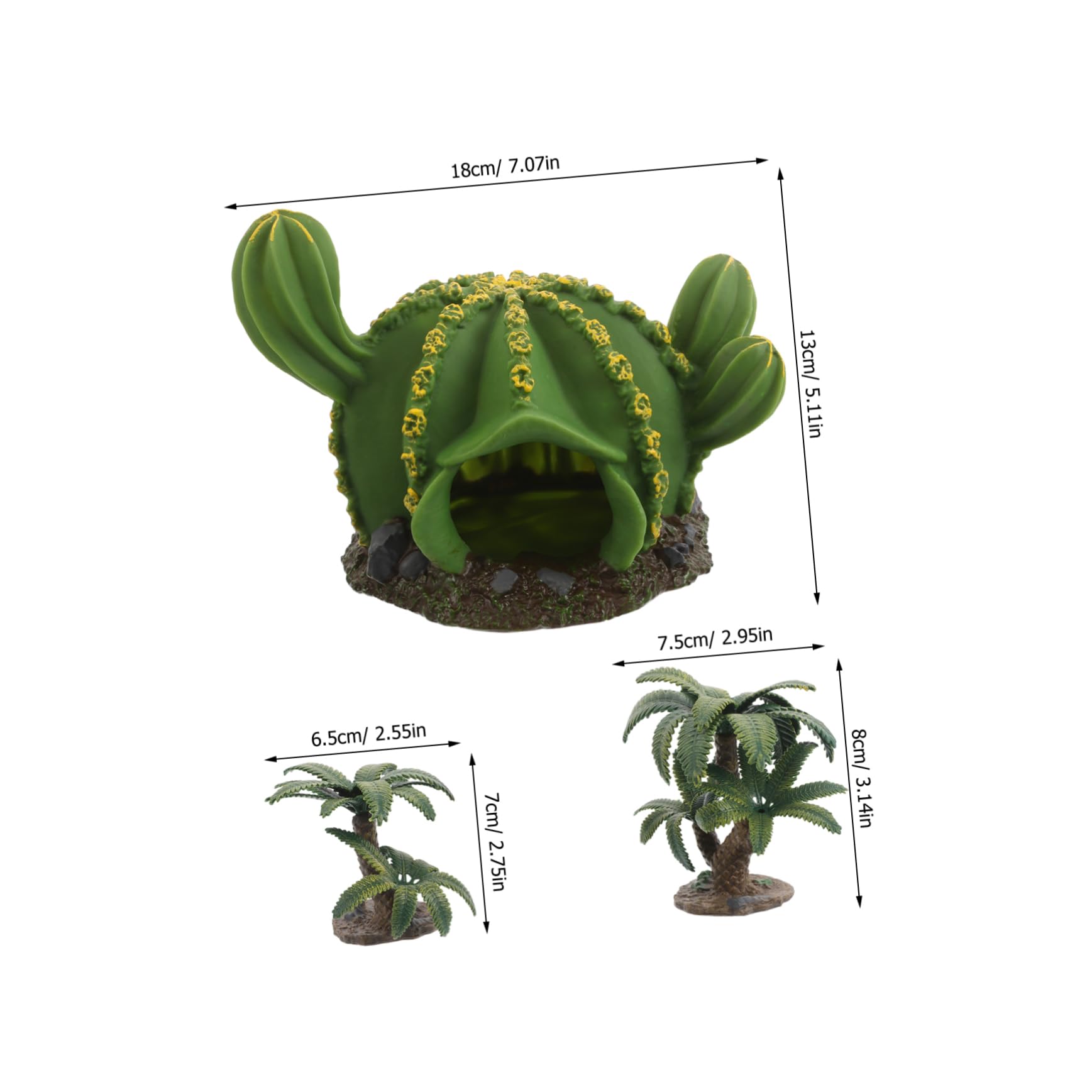 TOYANDONA 3pezzi Alberi in Miniatura di Realistiche Decorazioni Paesaggistiche per Acquari e Habitat di Rettili Accessori per Cactus e Piante del Deserto in Miniatura