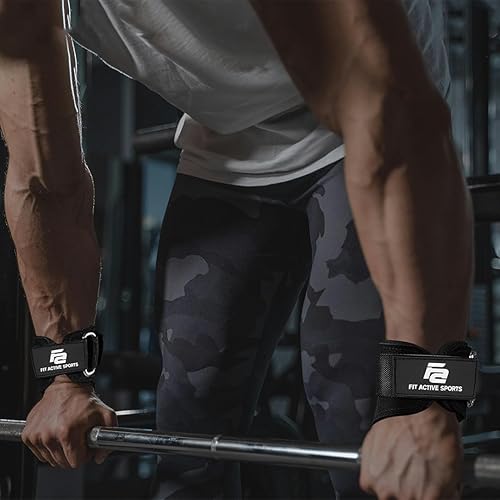 Miniatura 8 de Fit Active Sports Puños suaves de peso muerto para levantamiento de pesas, levantamiento de potencia, peso muerto, filas y dominadas, muñequeras