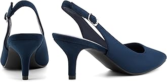 Greatonu Pointed Toe Sandals Slingback Kitten Heels Pointed Toe Pumps Ladies Shoes Heels Dressy Work Date Wedding Party