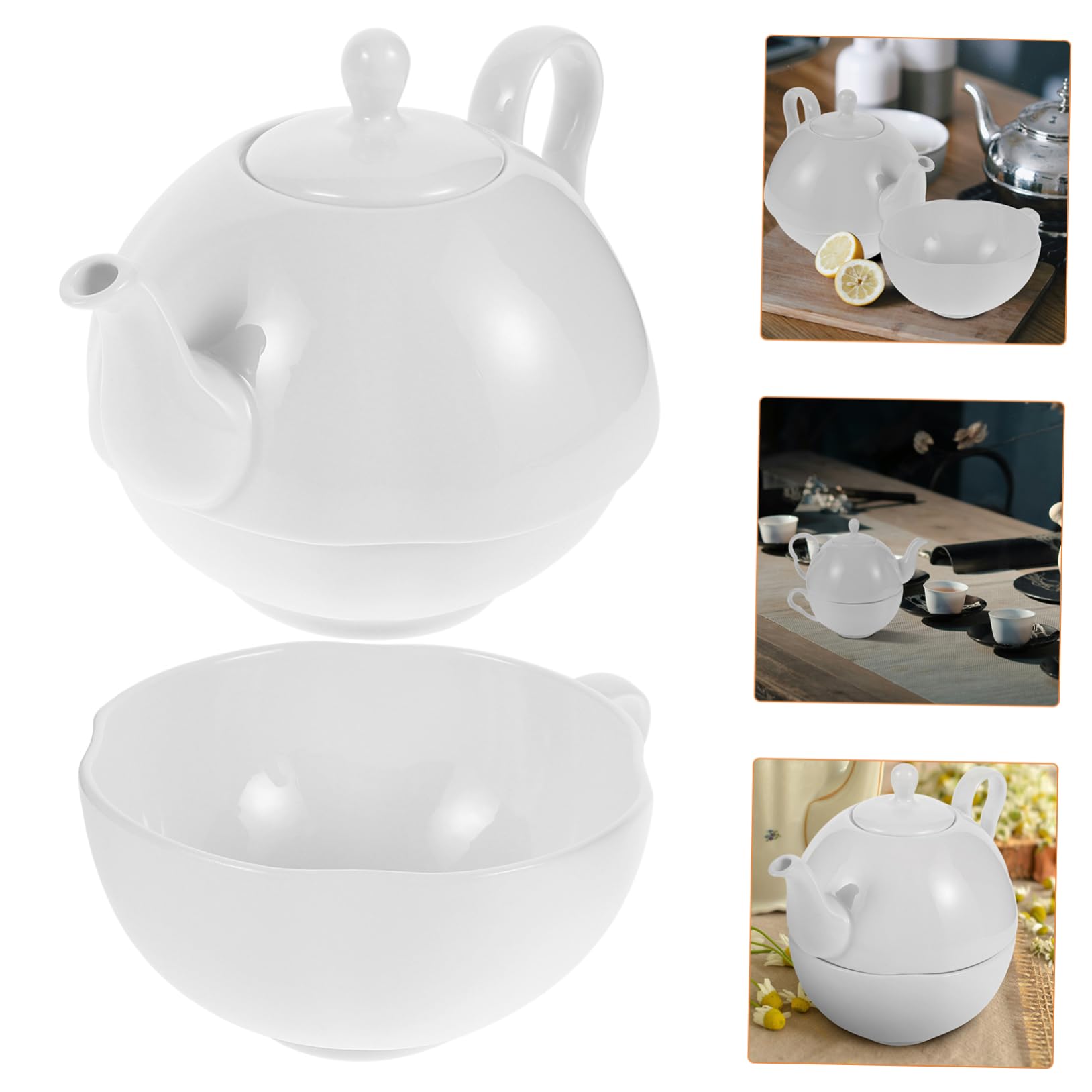 Alipis 1juego Tetera De Bone China con Taza Elegante Tetera Tradicional para Infusiones y Té Floral para Uso Casa y Reuniones De Té