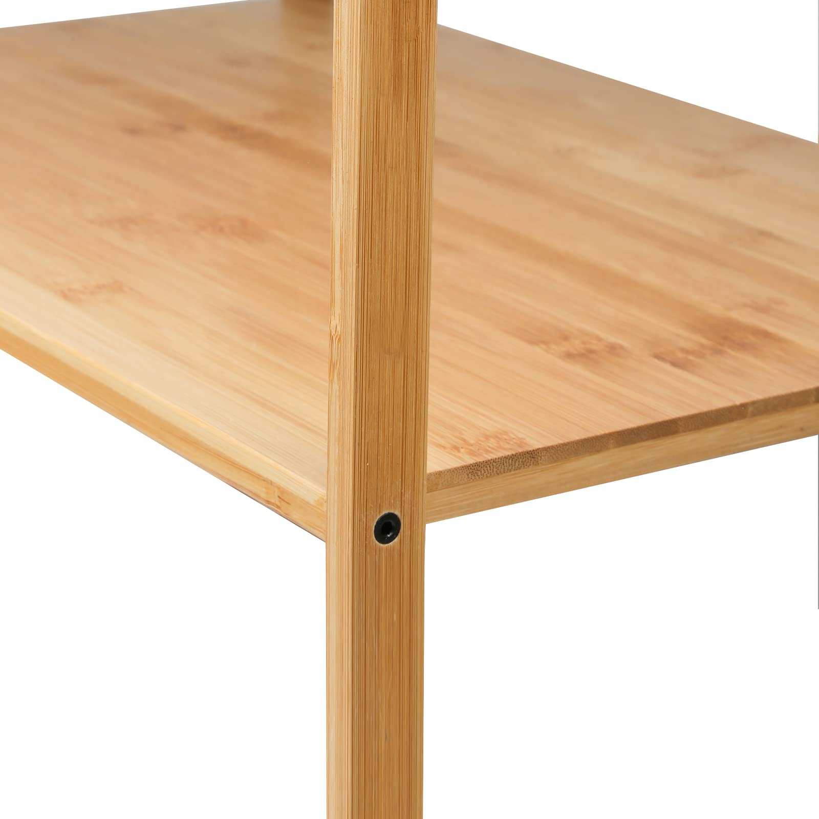 Supporto a microonde in legno, supporto per forno a microonde, mensola da cucina a 1 livelli, con 4 ganci, altezza regolabile (52 x 35 x 42 cm)