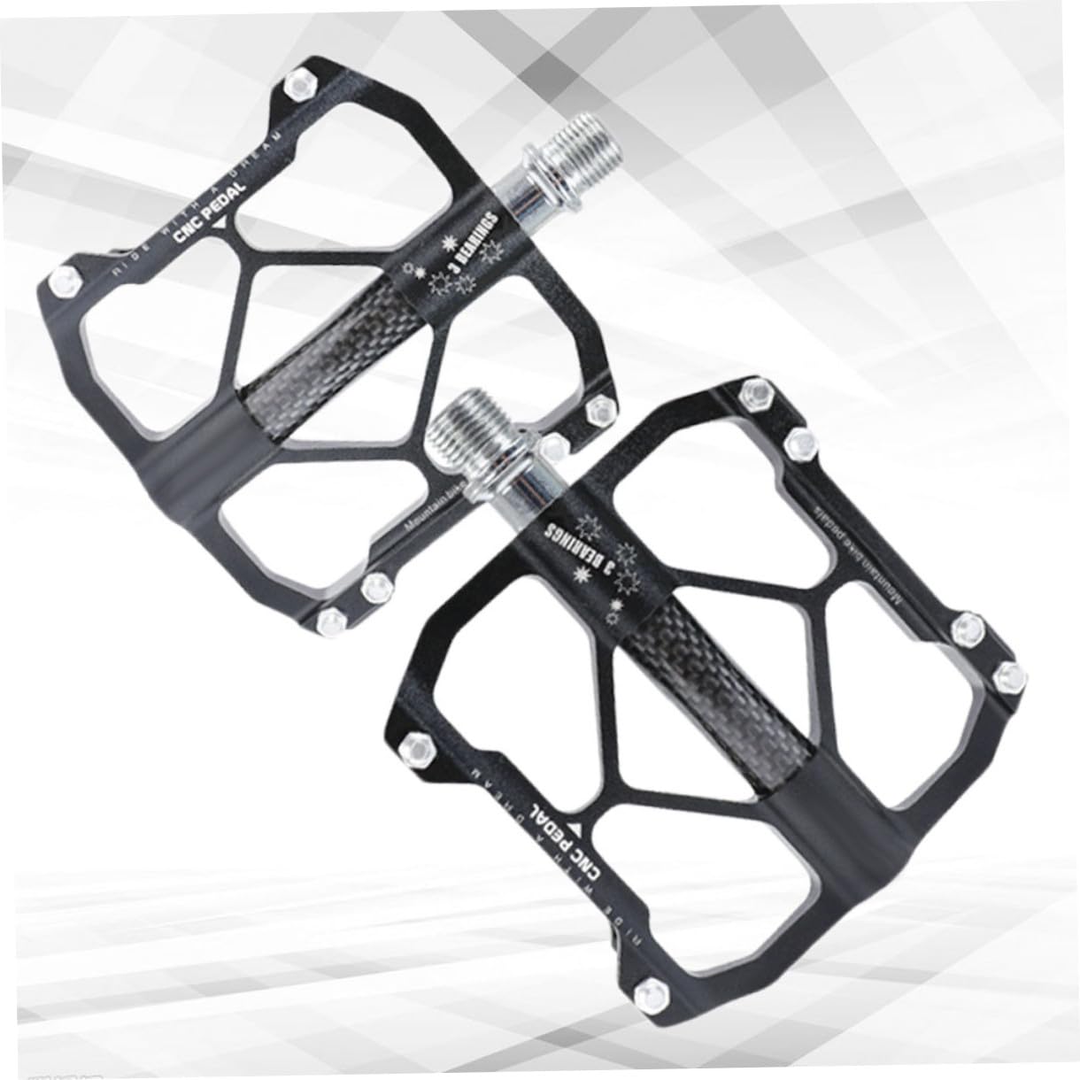 1 Paar Pedale aus Aluminiumlegierung mit Lager für Mountainbike | Drei Lager, Schwarz, Rutschfeste Pins für Ruhiges Fahren, Fahrradersatzteil für Trekking und Zubehör