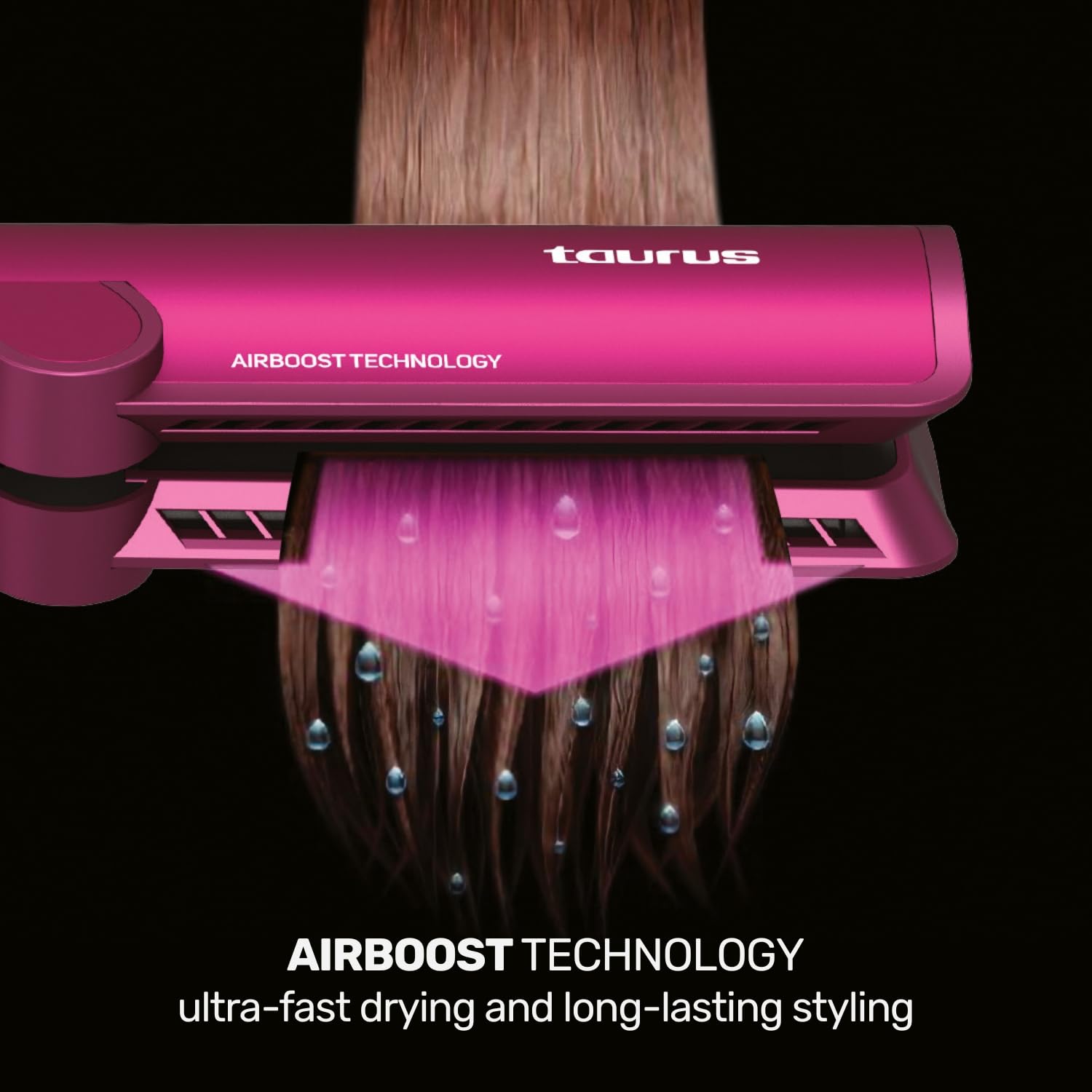 Taurus Piastra per capelli e asciugacapelli, 2 in 1, lisciante con aria senza piastre per capelli bagnati e asciutti, motore digitale 1200 W, 110.000 giri/min, tecnologia ionica anti-crespo, pane