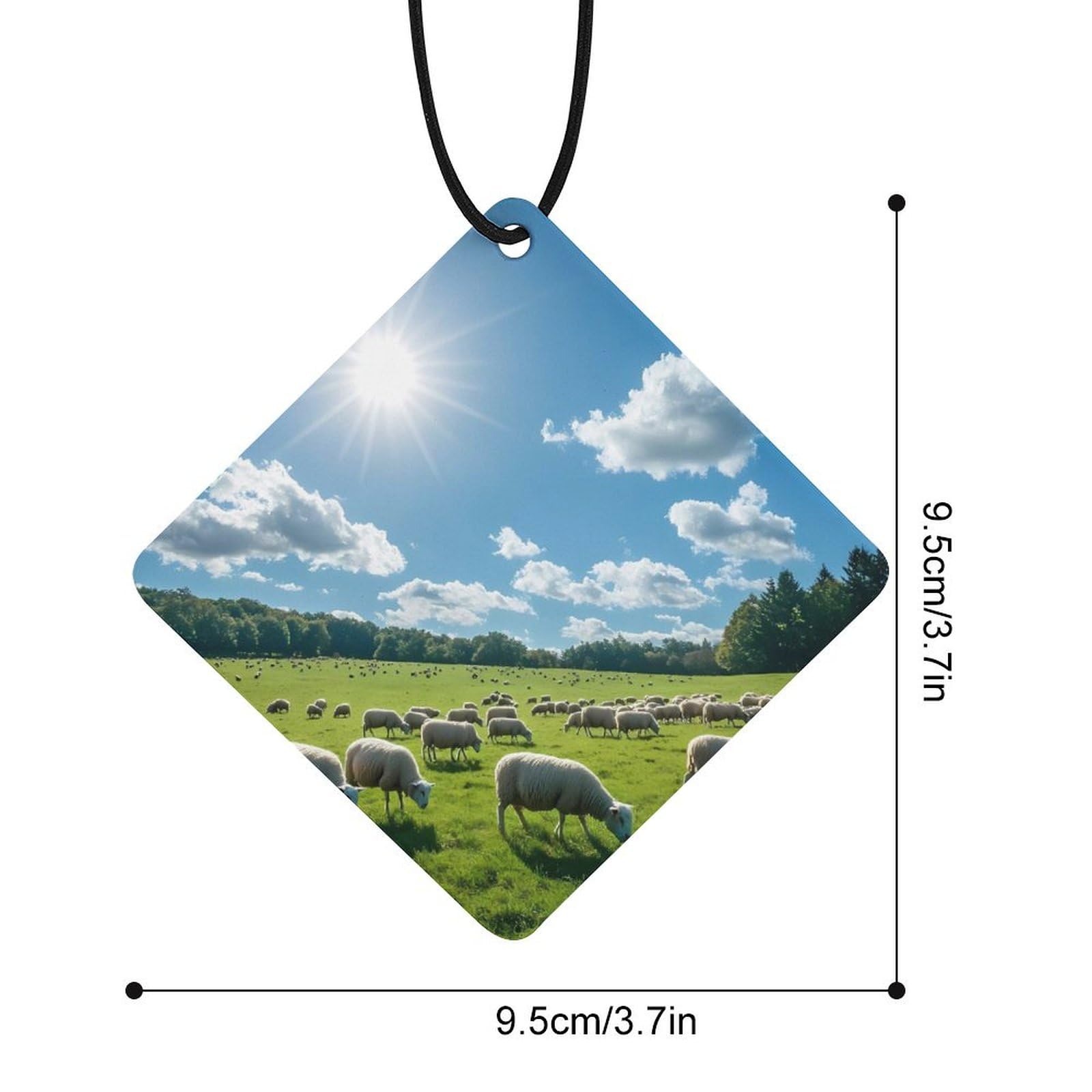 A Lot of Sheep Car Air Freshener Hanging Aromatherapy Tablets for Car Accessories Rhombus
