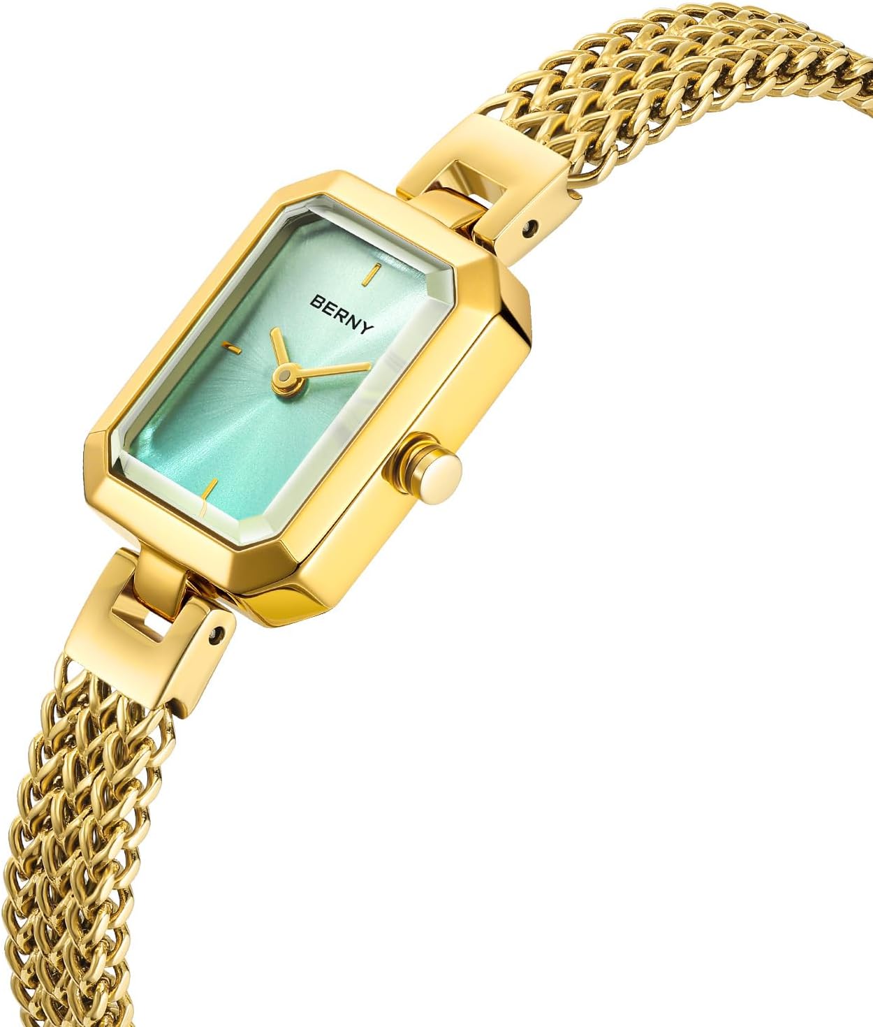 BERNY Silver Watches for Women Easy Resize Ladies Bracelet Watch All Stainless Steel Luxury Fashion Small Square Wristwatch Waterproof Detachable Band - Image 2