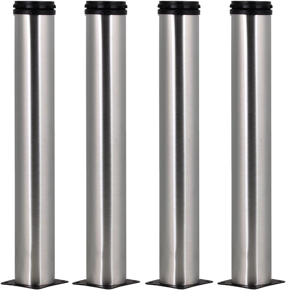4pcs 13.77inch Height Adjustable Stainless Steel Furniture Legs Feet Replacement Sofa Kitchen Cabinet Loveseat