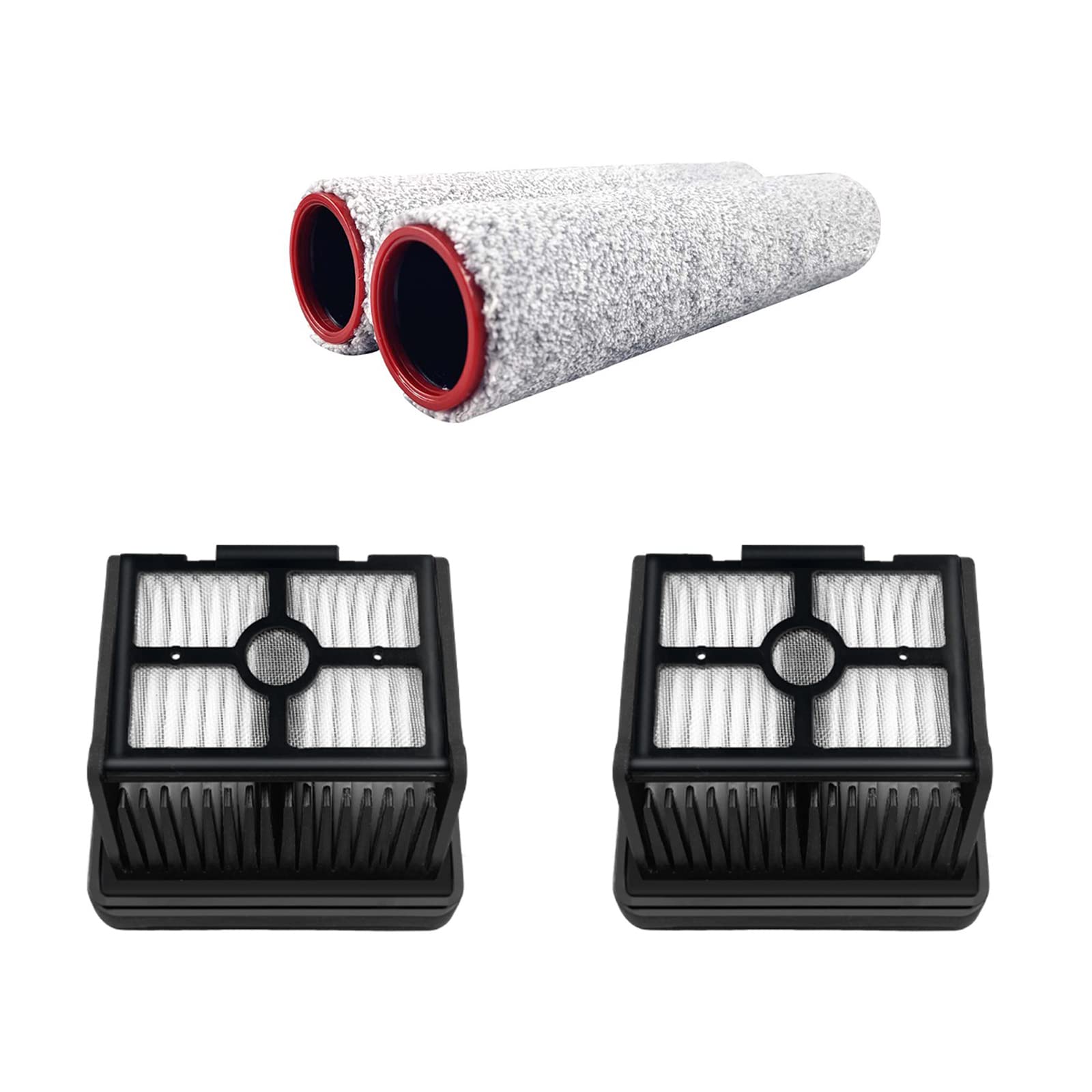 NUHFUFA 2 Main Brushes+2 Filters Replacement Compatible for Dreametech H13/M13 Cordless Wet Dry Vacuum and Mop Floor Cleaner Accessories