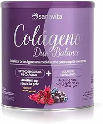 Sanavita - Colágeno com Ácido Hialurônico - Duo Balance - Sabor Hibiscos com Frutas Roxas - 330g