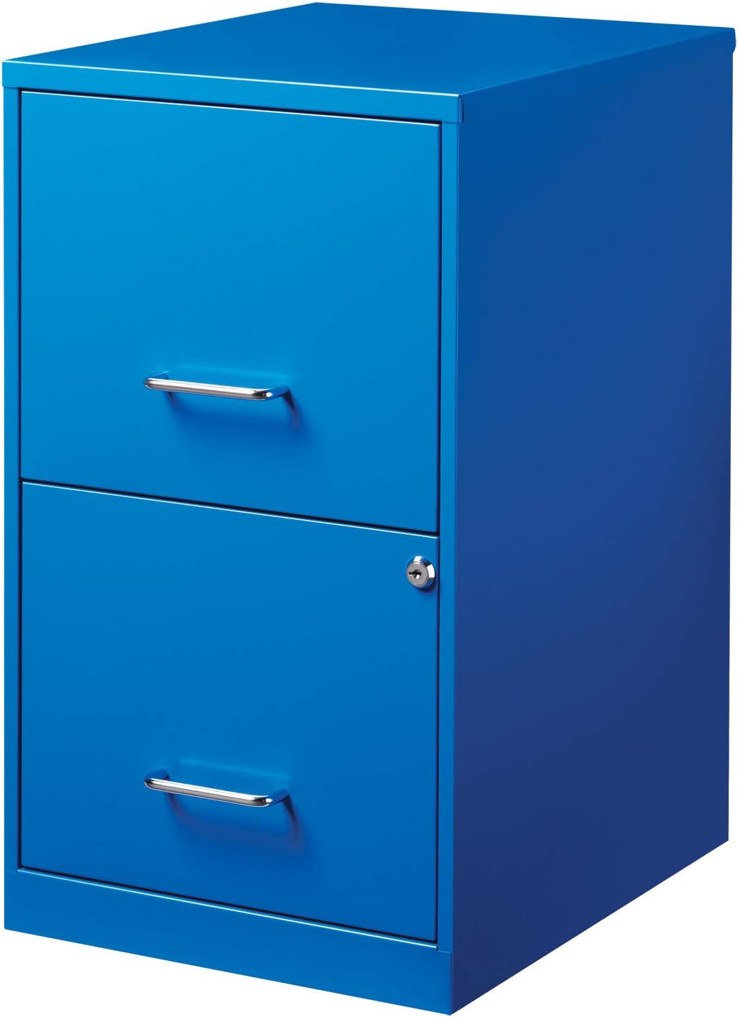 18in. 2 Drawer Metal SOHO Vertical File Cabinet, 18 in, Classic Blue