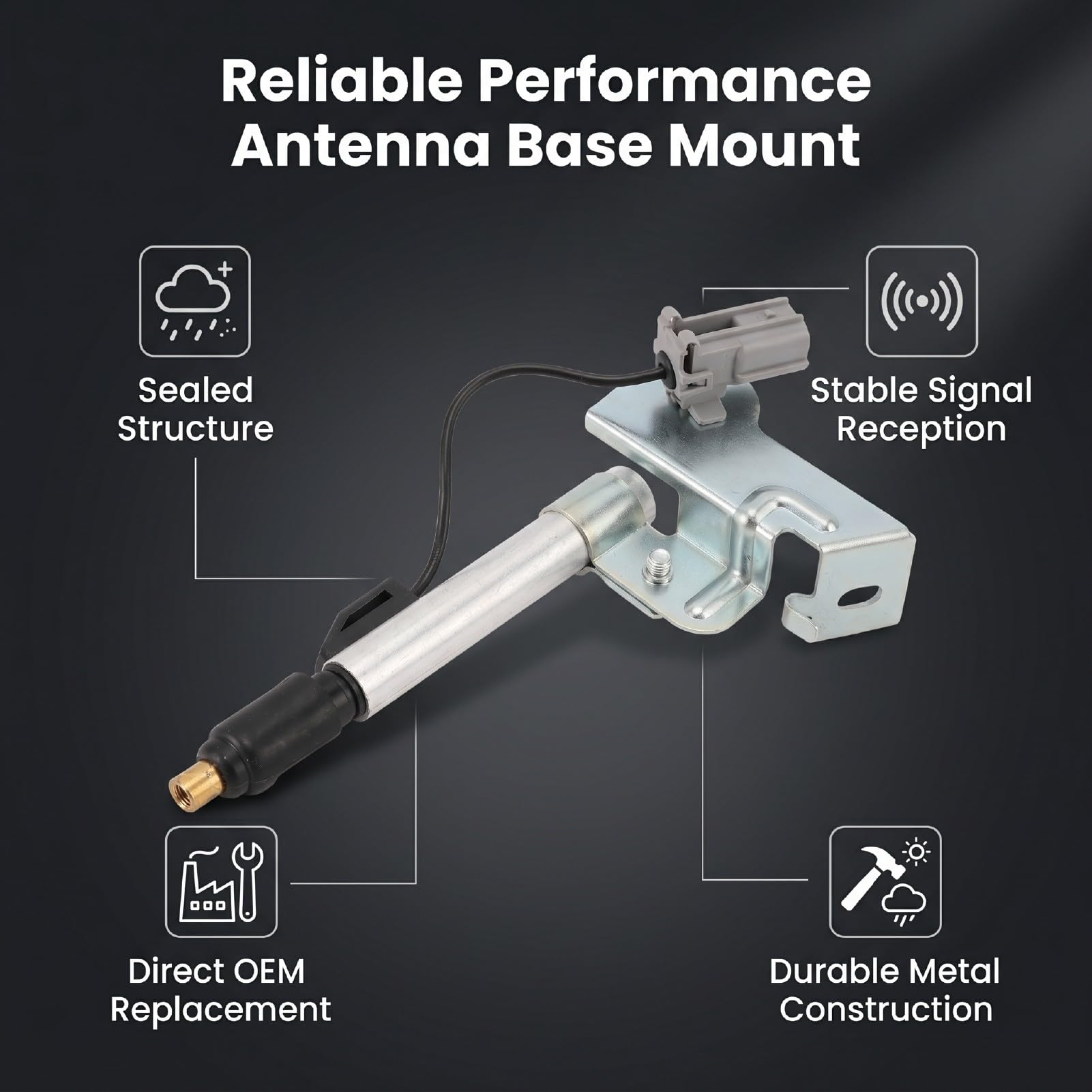 aqxreight Base Dell'antenna Sul Tetto 86309-35140 Struttura Sigillata Base del Supporto per Palo Dell'antenna Antinvecchiamento a Prova di Pioggia con Design di Tenuta Integrato Ricezione
