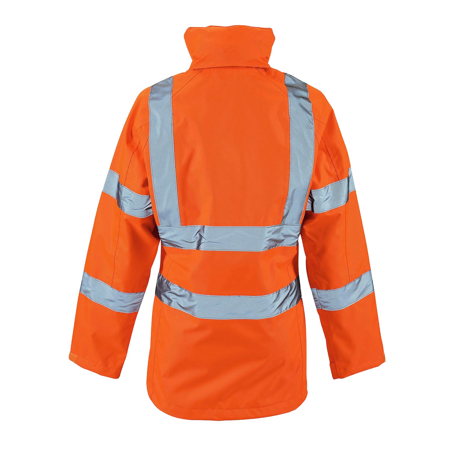 MA Online Womens High Vis Work Wear jacket With Detachable Hooded Hi Viz Lightweight Safety Coat (Orange US 14)