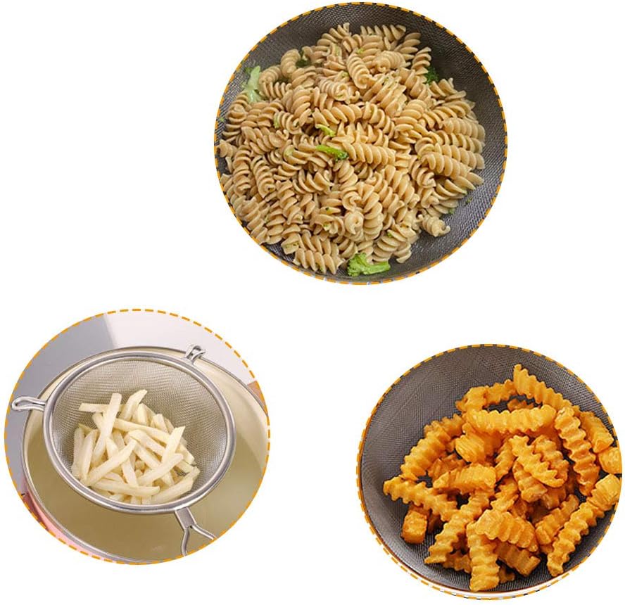 2 PCS Fine Mesh Strainer,Stainless Steel Mesh Strainers,Double-Ear Strainer for Kitchen, Flour Filter,Eggs,Vegetables,Fruits: Home & Kitchen