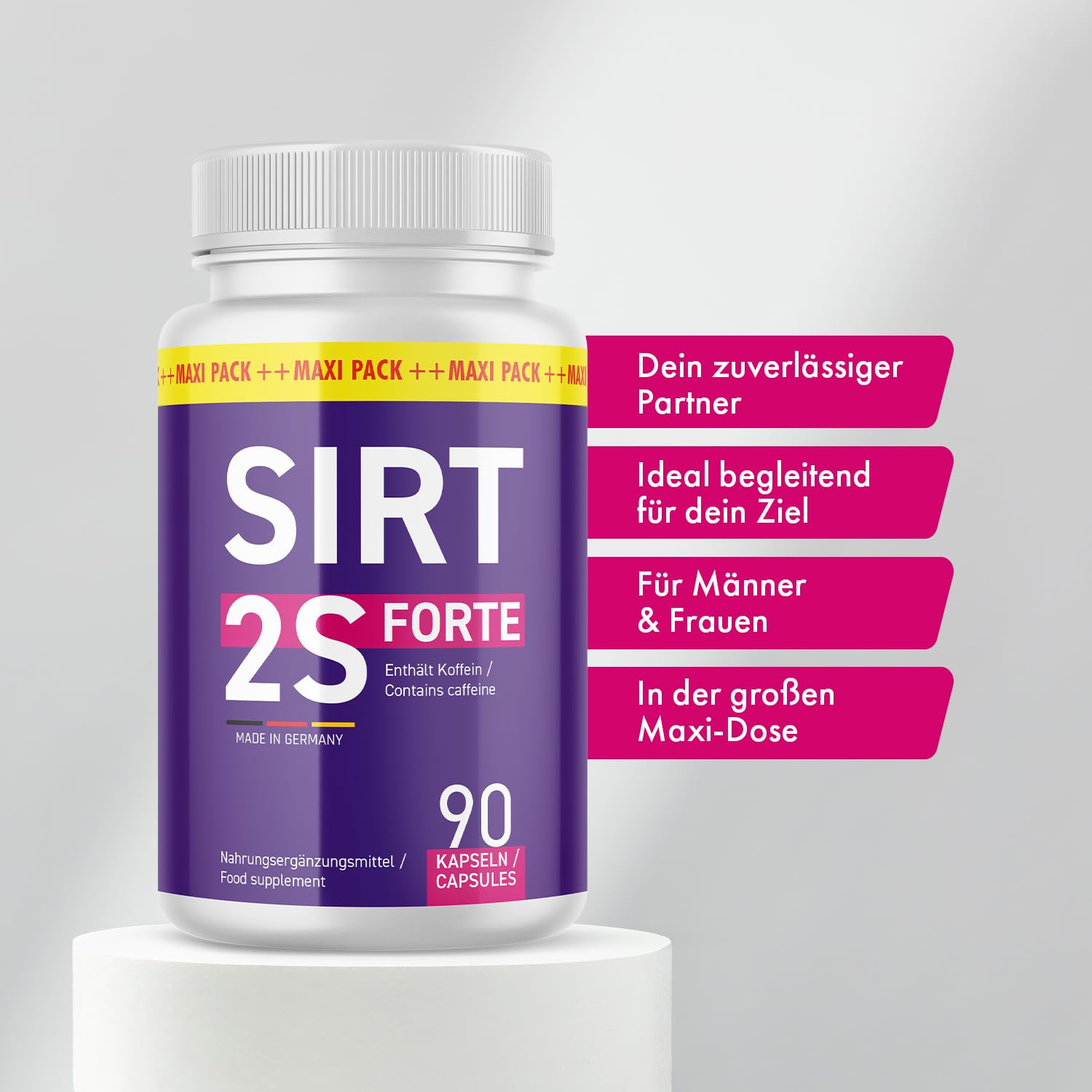 Sirt2S Forte Kapseln | kombination hochwertiger Zutaten | einfache Anwendung | 90 Kapseln Inhalt