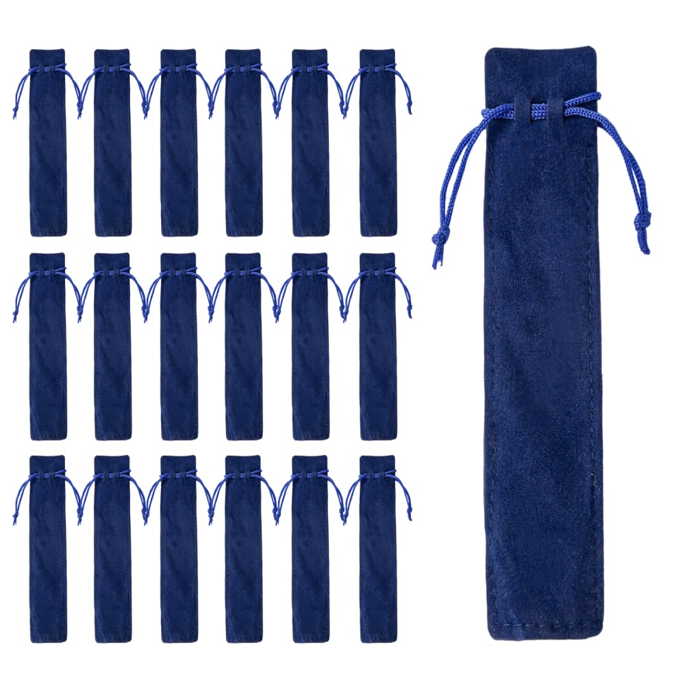 MiOYOOW Velvet Pencil Bag, 100PCS Single Pen Sleeve Holder Pen Pouch Bulk with Drawstring for Adult Office Business Supplies