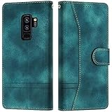 Grandoin Funda para Samsung Galaxy S9 Plus, Funda Samsung S9 Plus, Funda Tapa Libro Movil Carcasa de Cuero PU Cierre Magnético Flip Case Cover Billetera con Ranuras para Tarjetas (Verde)