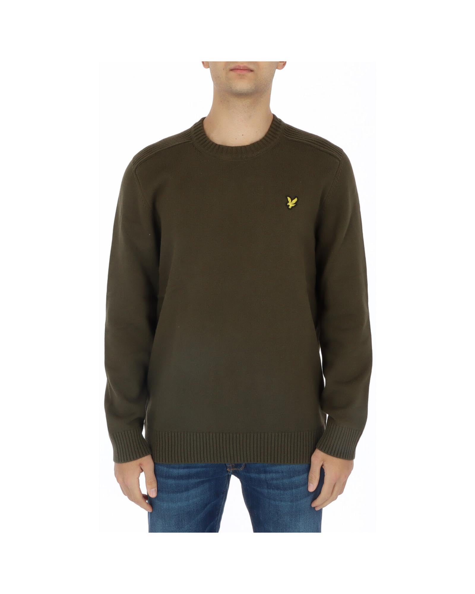Lyle & Scott pull olive à col rond idéal pour vos sorties décontractées