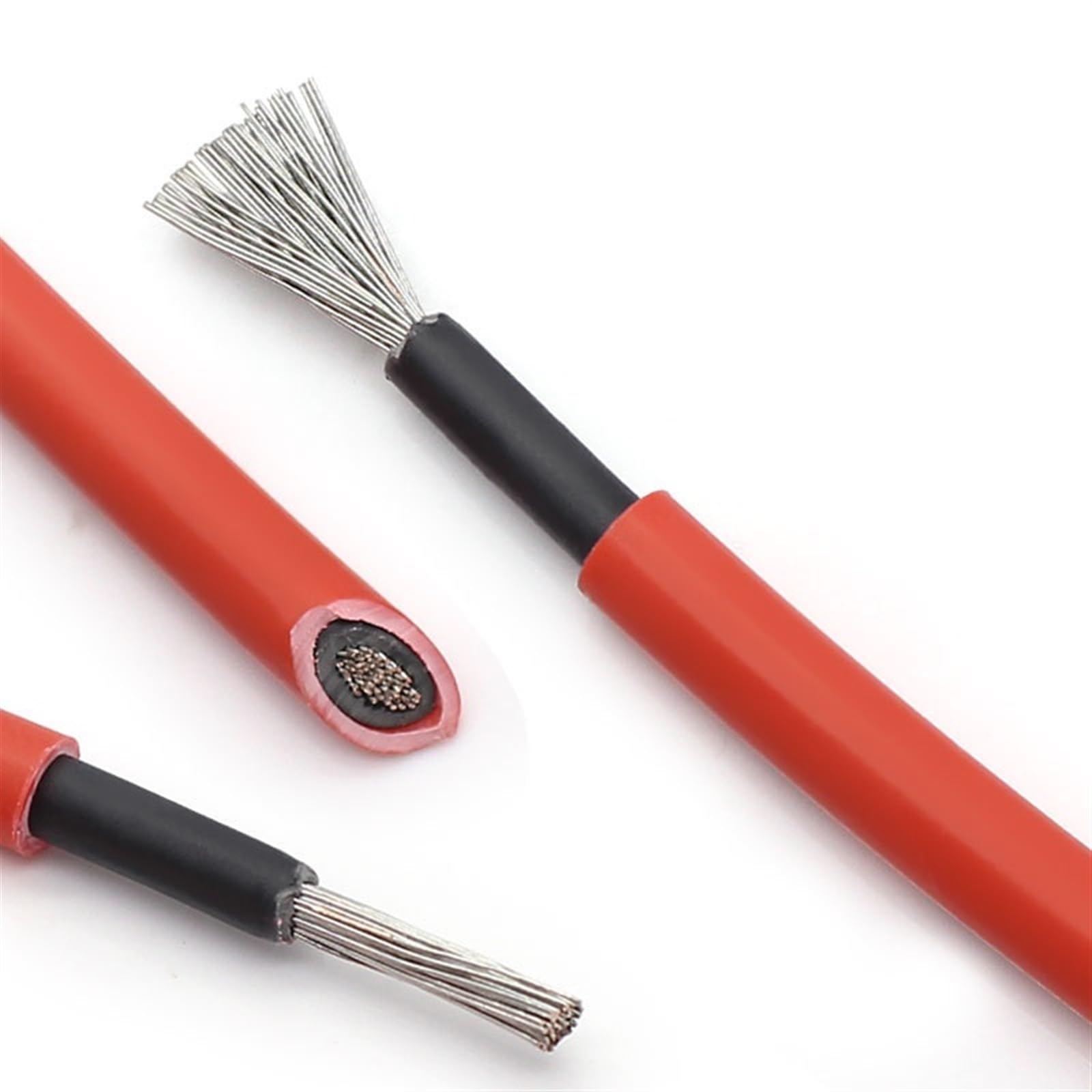 Outdoor Extension 10AWG 12AWG 14AWG Solar Connector Wire 2.5mm2 4mm2 6mm2 Tinned Copper Conductor Cable 1 Meter to 30 Meter Solar sheathed (Size : 6m Black and 6m red, Color : 10 AWG-6mm2)