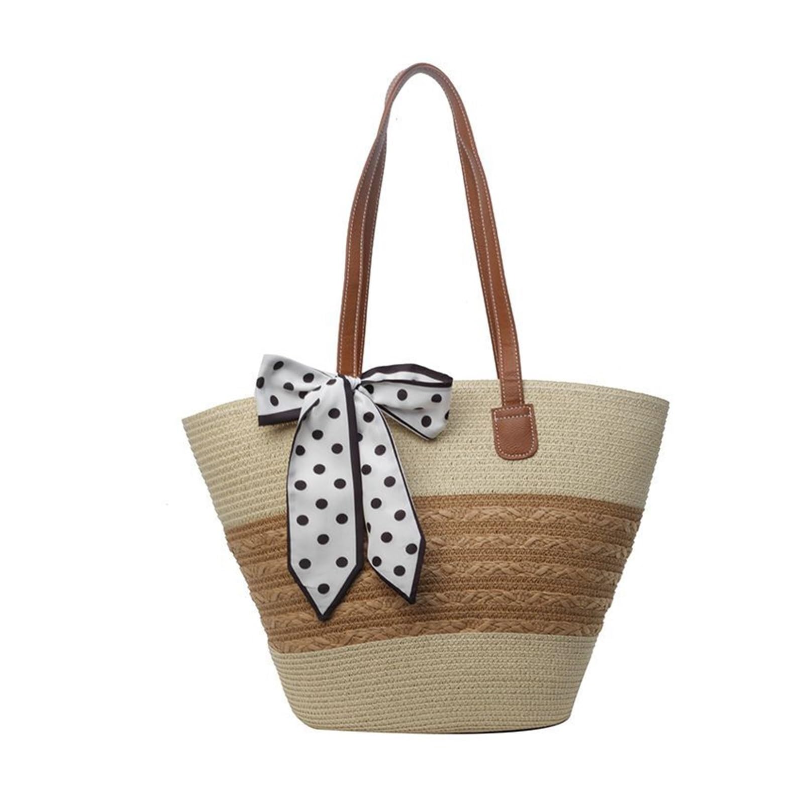 Sac de plage pour vacances à la mer, grand sac bandoulière en paille blanc