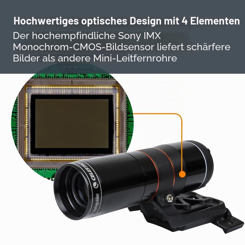 Celestron 94008 StarSense Autoguider Zubehör für computerisierte Teleskope, 3-minütige automat. Ausrichten, präzises Anvisieren und Leiten für Astroimaging, Montagemodellieren für die Astrofotografie | Zubehör für computergesteuerte Teleskope, 3-minütige