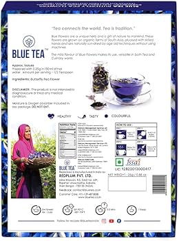 Amazon.com : BLUE TEA - Butterfly Pea Flower Tea - 0.89 Oz (70+